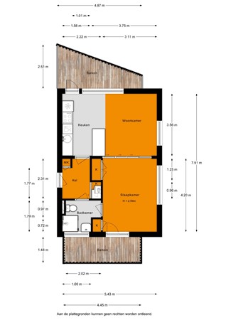 Floorplan - Noordeinde 189B8, 2371 CS Roelofarendsveen